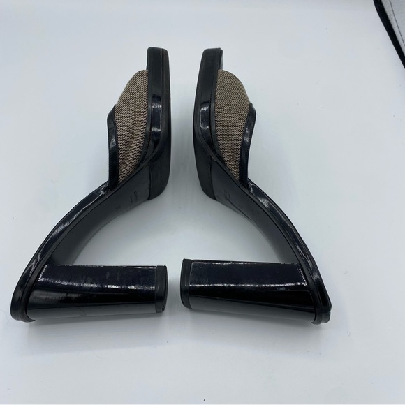 Gucci Y2K 90s vintage tweed heeled mule pump sandal size 6 academia classy luxe - Picture 9 of 11